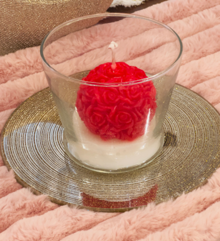 Red Rose Ball Candle